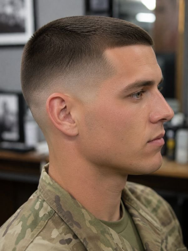 Military Low Taper Fade Buzz Cut