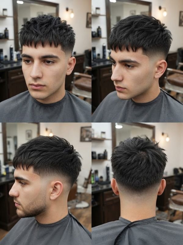 Modern Messy French Crop for Straight Hair