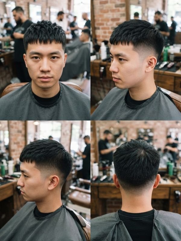 Short Textured French Crop for Asian Hair