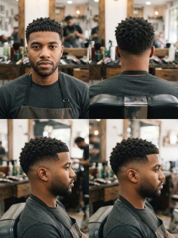Short Textured French Crop for Coily/Afro Hair