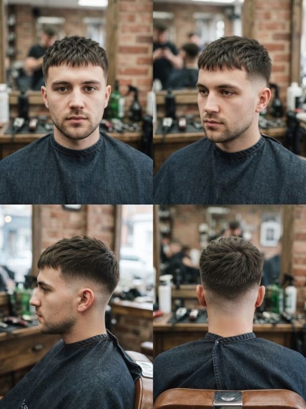 Short Textured French Crop for Oval Faces