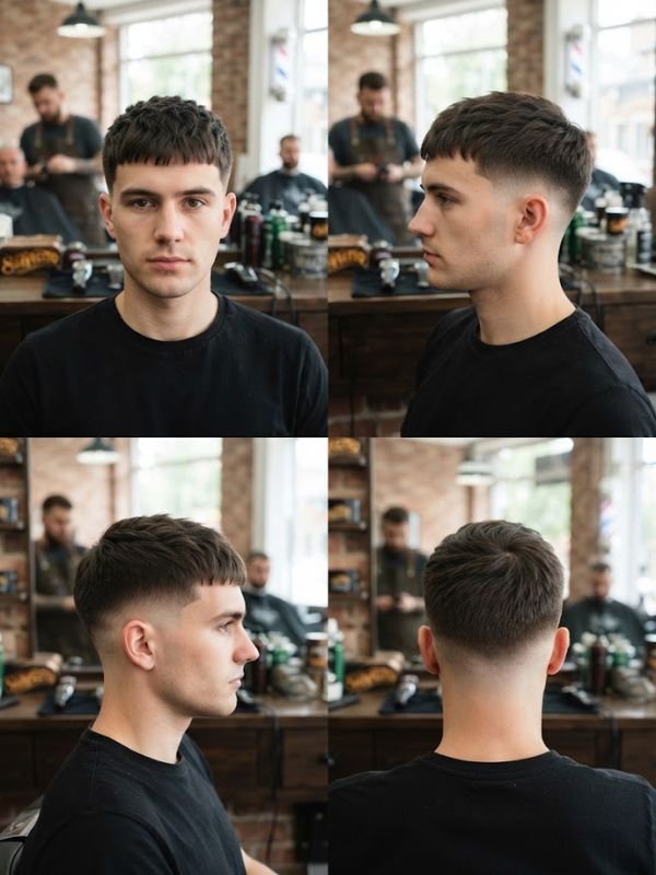 Short Textured French Crop for Straight Hair