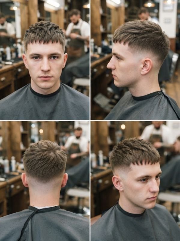 Short Textured French Crop for Thin Hair