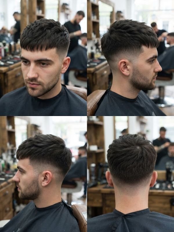 Short Textured French Crop with Disconnected Undercut