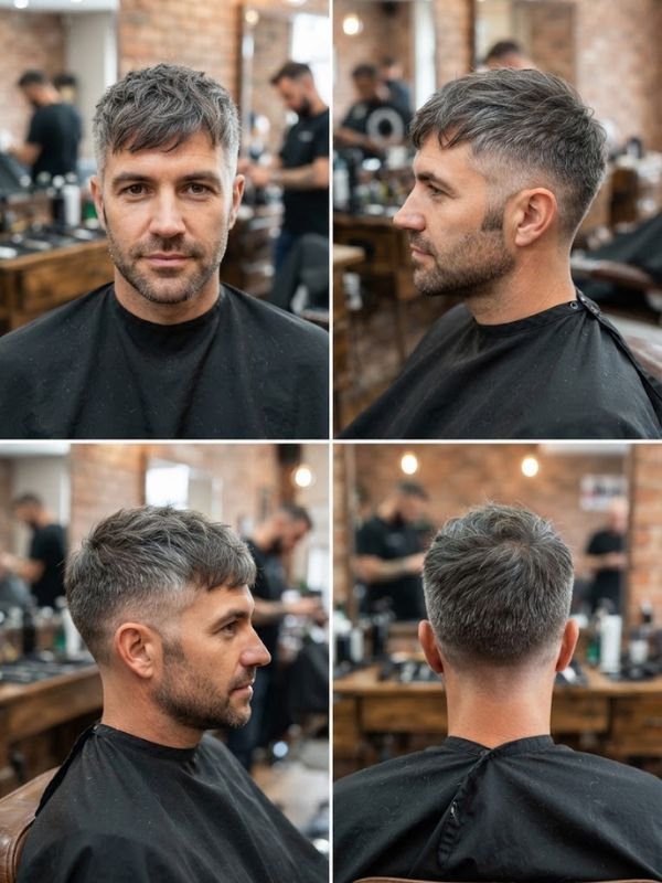 Short Textured French Crop with Tapered Sides