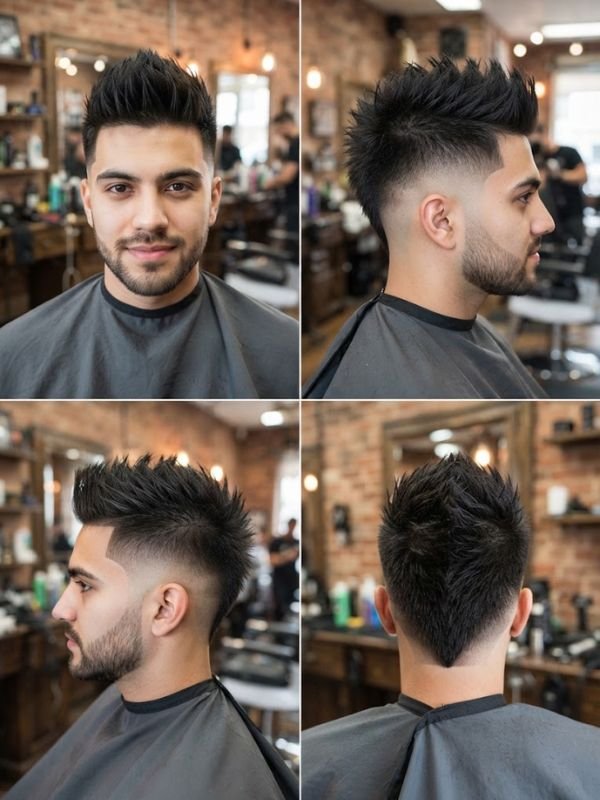 Spiky Taper Fade Mohawk