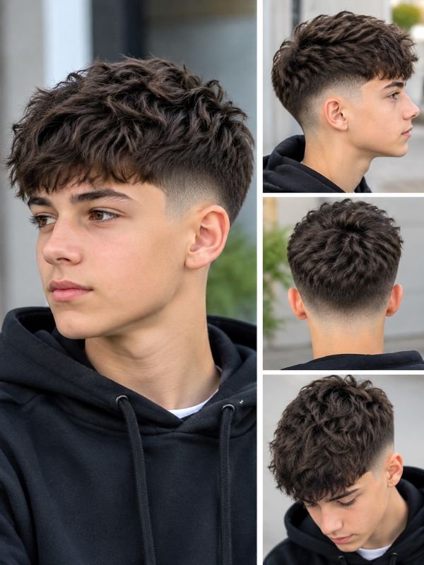 Spiky Textured Crop with Low Taper Fade