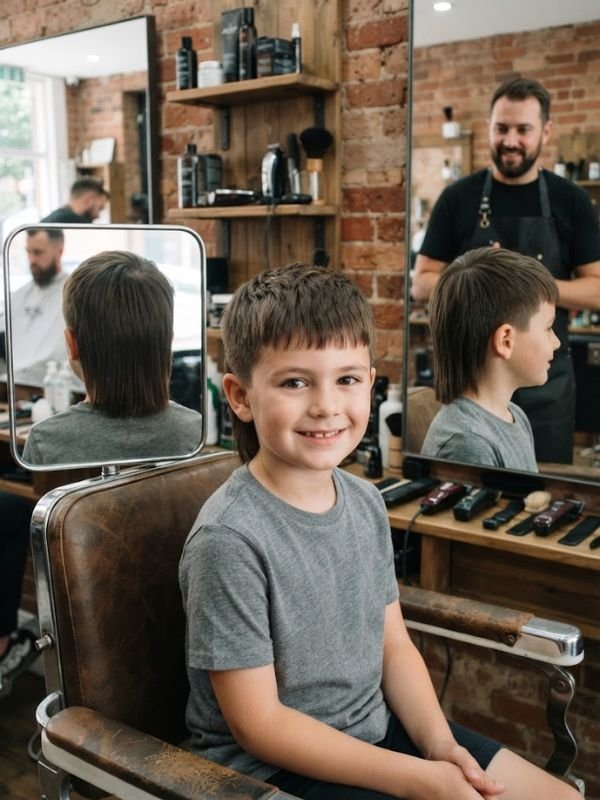 Straight Hair Kids Mullet