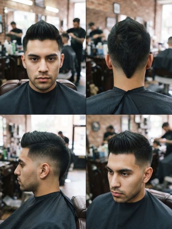 Straight Hair Taper Fade Mohawk