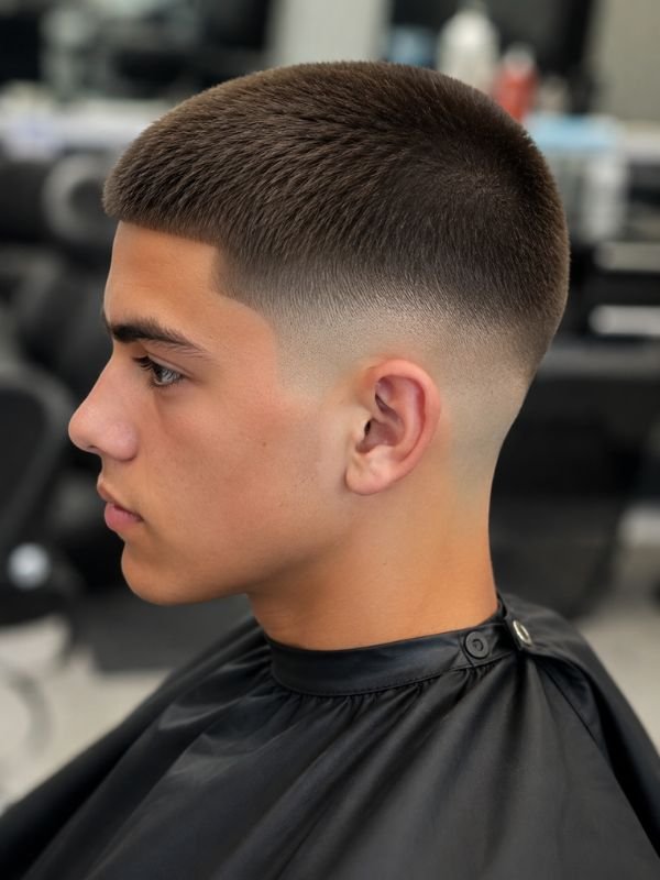 Teen Boy Low Taper Fade Buzz Cut