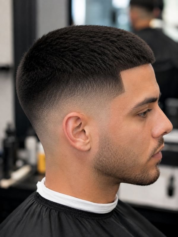 Thick Hair Low Taper Fade Buzz Cut