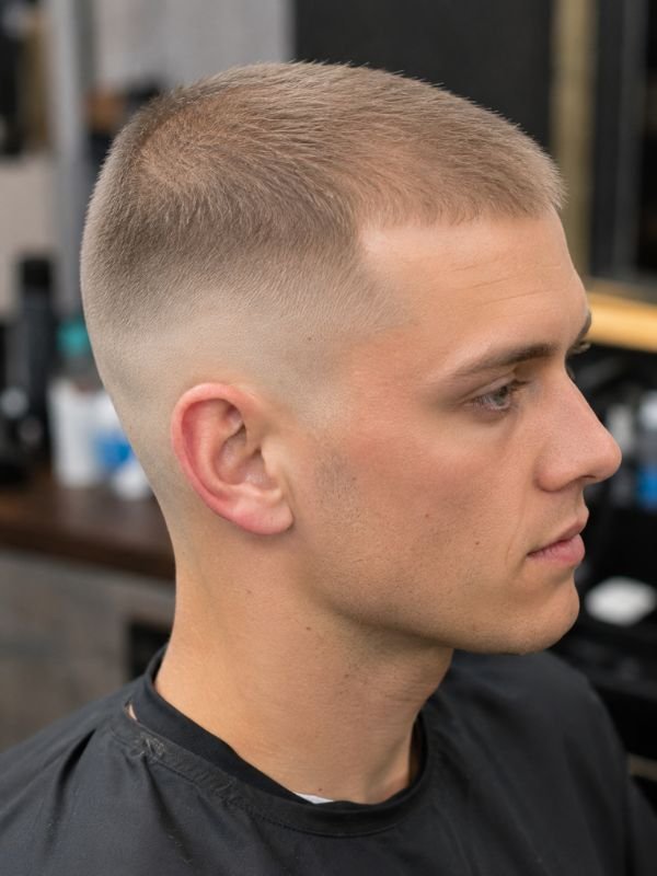 Thin Hair Low Taper Fade Buzz Cut