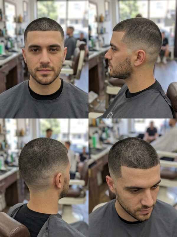 Buzz cut with a low taper