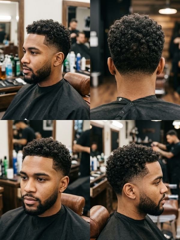 Curly Taper Fade