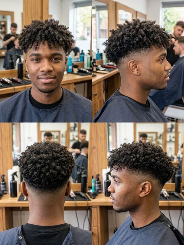 Curly Undercut with Clean Sides