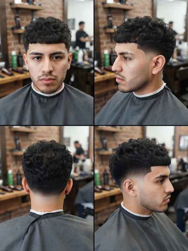 Curly or wavy mid taper Edgar