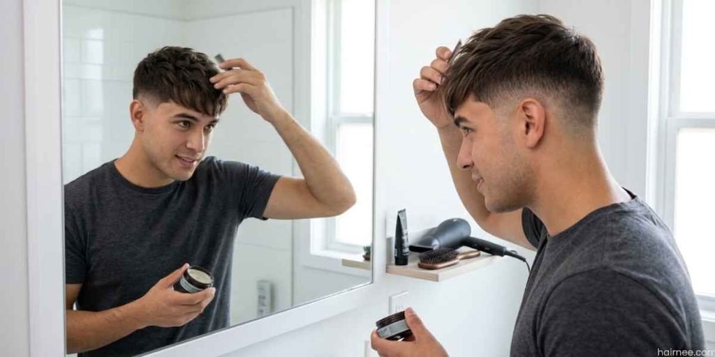 How to style a burst fade textured fringe at home