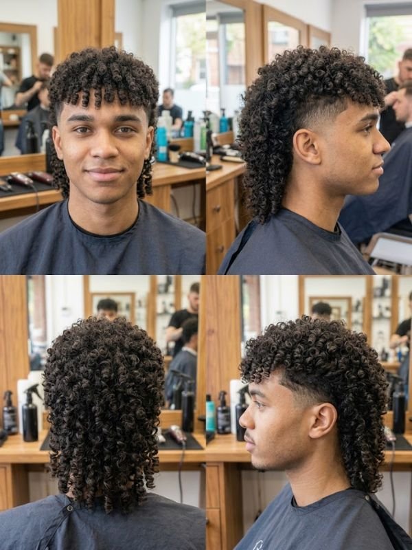 Modern Curly Mullet for Men