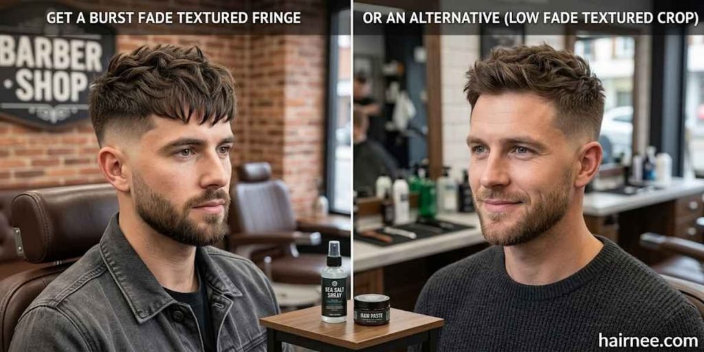 Should you get a burst fade textured fringe or an alternative