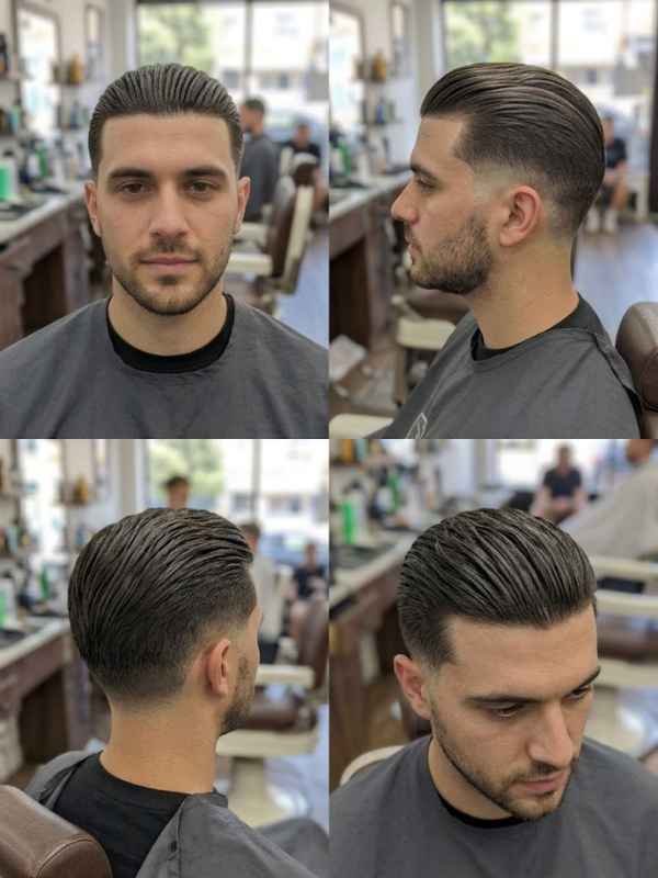 Slick back with a low taper