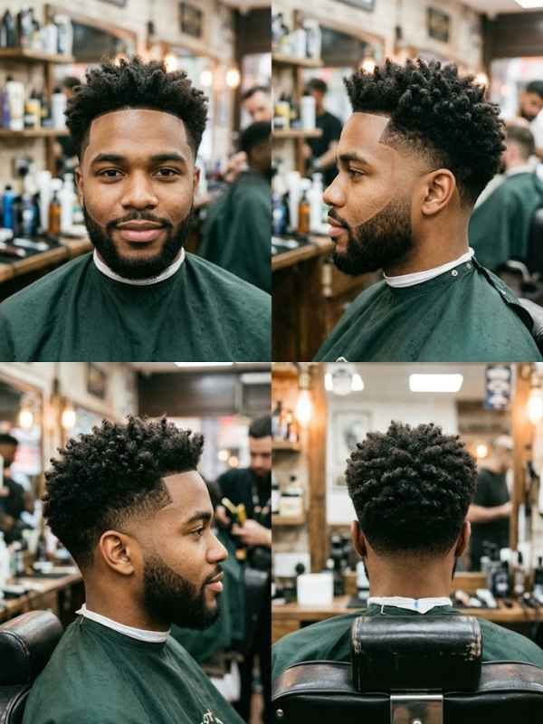 Style the hair on top for its natural texture